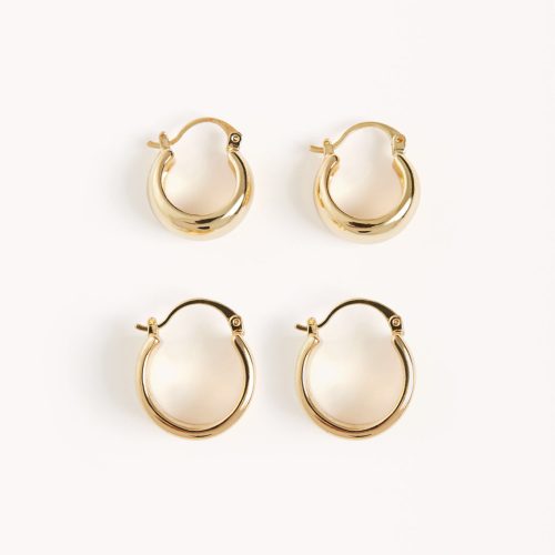 CINDYEARRING2PACK GOLDPLATED18K